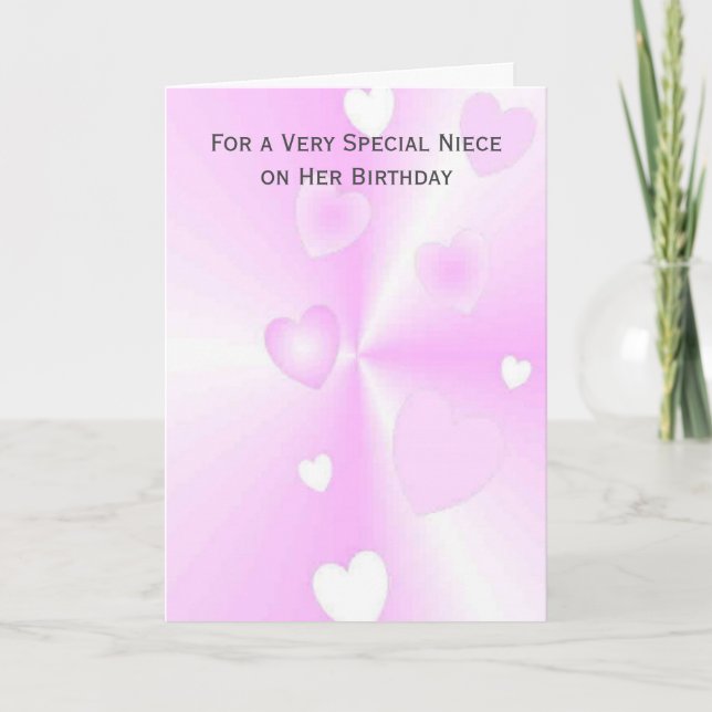 Hearts Personalisiert Niece Birthday Karte (Vorderseite)