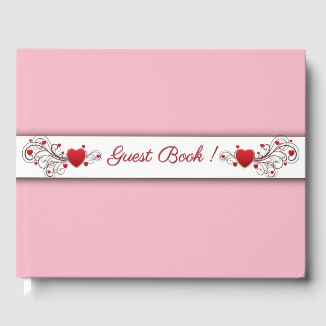 Hearts Pink Gästebuch (Vorderseite)