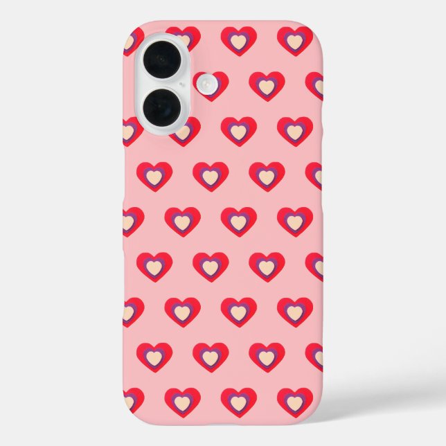Hearts Pink Red Purple Valentine iPhone /iPad case (Rückseite)