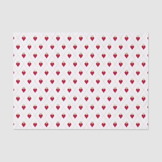 Hearts Queen Wonderland Alice Red Tissue Seidenpapier (Vorderseite)