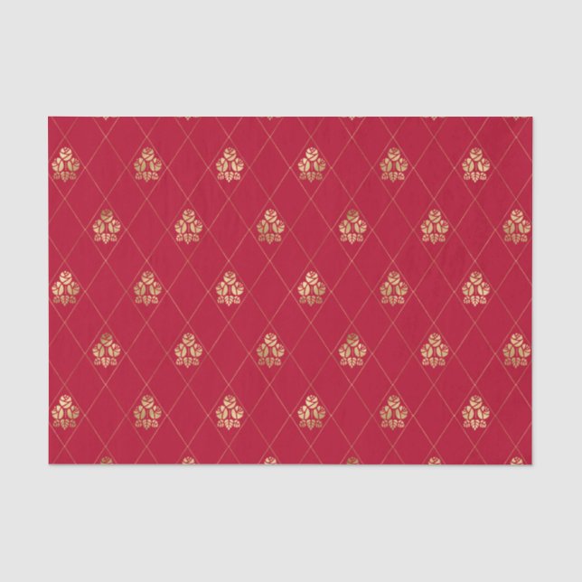 Hearts Queen Wonderland Alice Red Tissue Seidenpapier (Vorderseite)