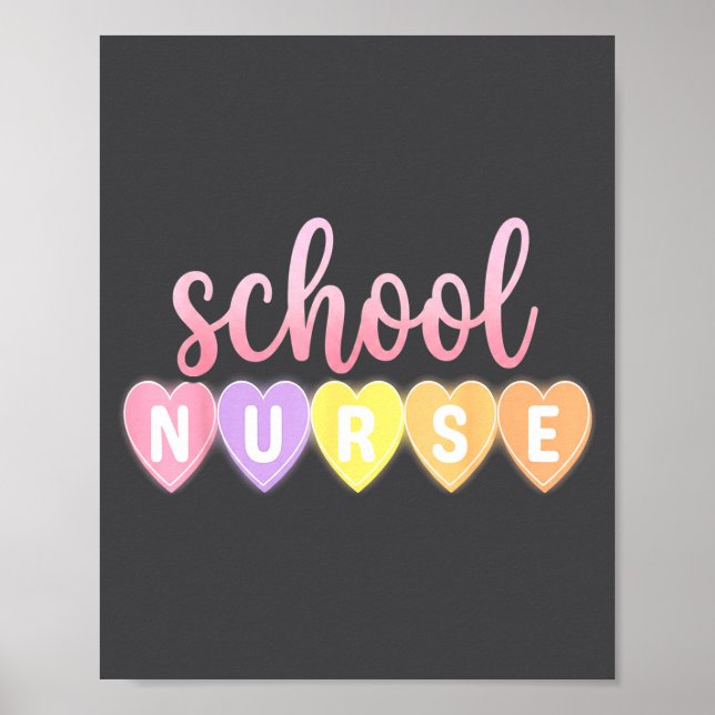 Hearts School Nurse Medical Istant Valentines Day  Poster (Vorne)