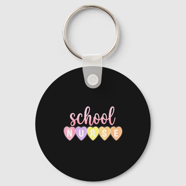 Hearts School Nurse Medical Istant Valentines Day  Schlüsselanhänger (Vorderseite)