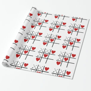 Hearts Tic Tac Toe Geschenkpapier