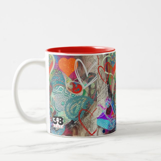 Hearts und Paisley Zweifarbige Tasse (Links)