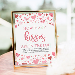 Hearts Valentine Wie viele Kisses Baby Showspiele Poster