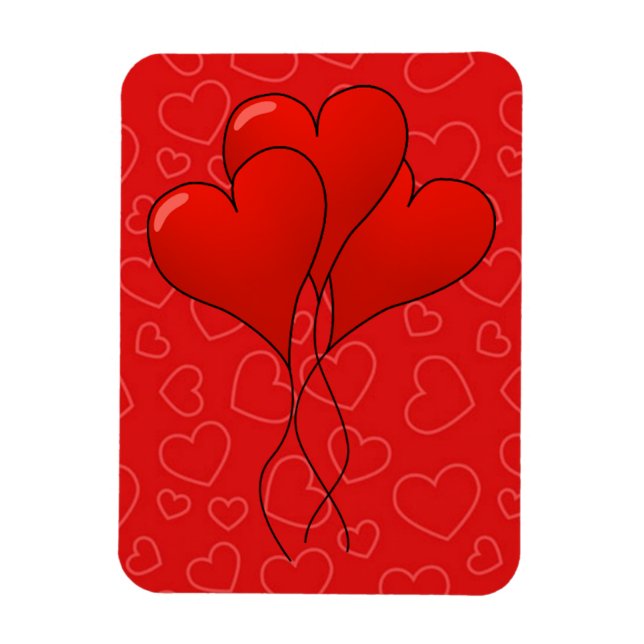 Hearts Valentine's Day Premium Flexi Magnet (Vertikal)