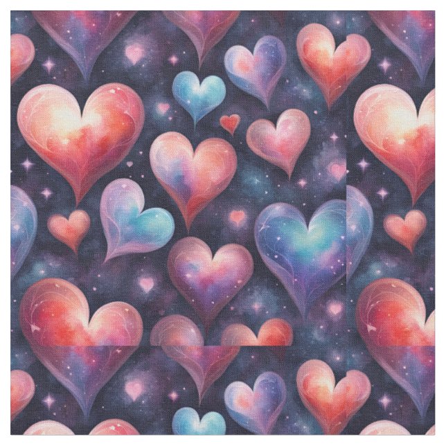 Hearts Watercolor Art Stoff (Nahaufnahme)