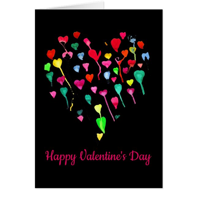 Hearts whimsical Valentine's Day rainbow heart (Devant)