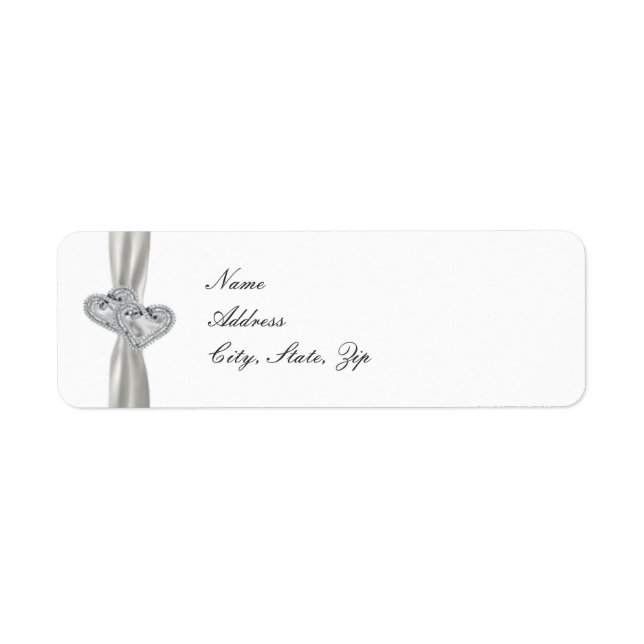 Hearts White Wedding Address Labels (Vorne)