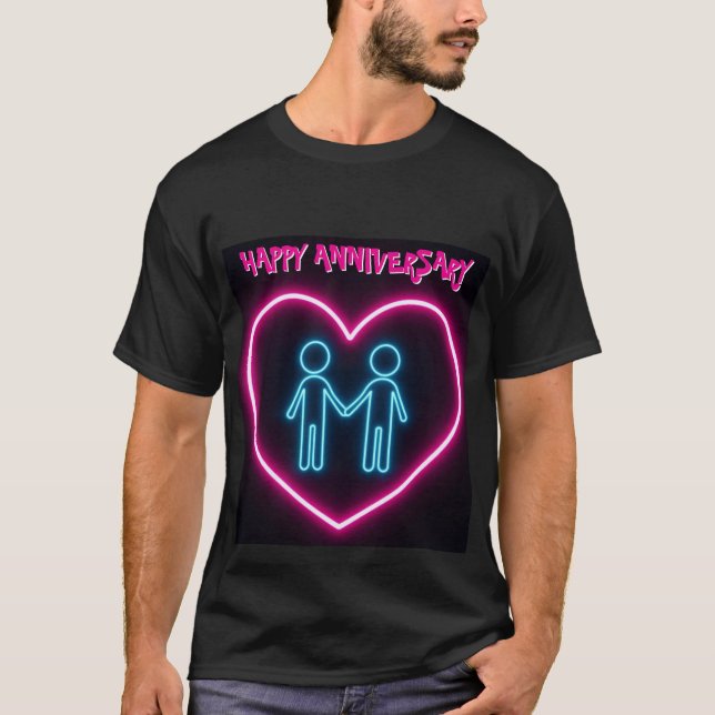 Heartstick Couple Glow Art Mens Tshirt (Vorderseite)
