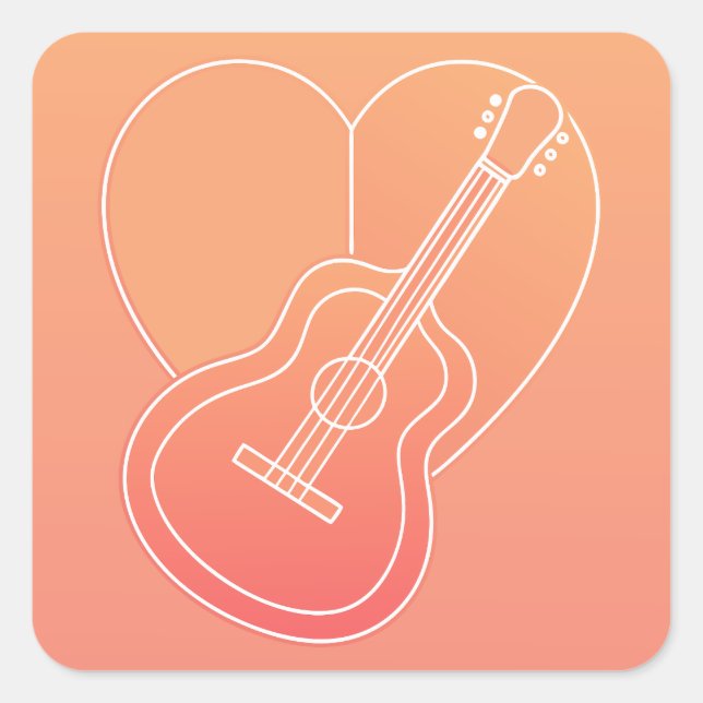 Heartstring Serenade Quadratischer Aufkleber (Vorderseite)