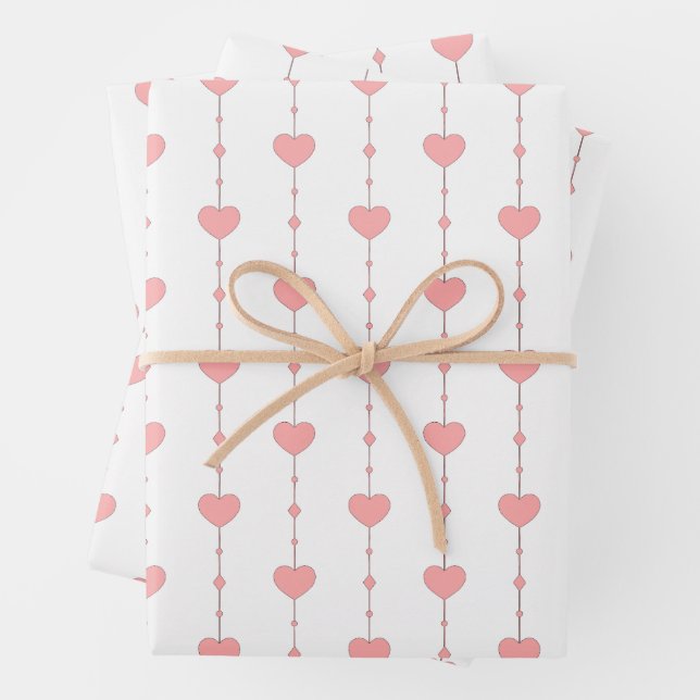 Heartstrings in Pink Geschenkpapier Set (Beispiel)