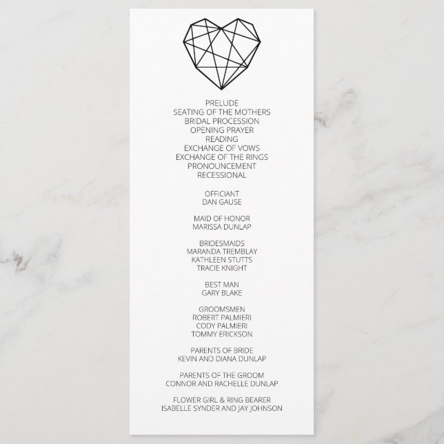 Heartstrings Wedding Program Programm (Vorderseite)