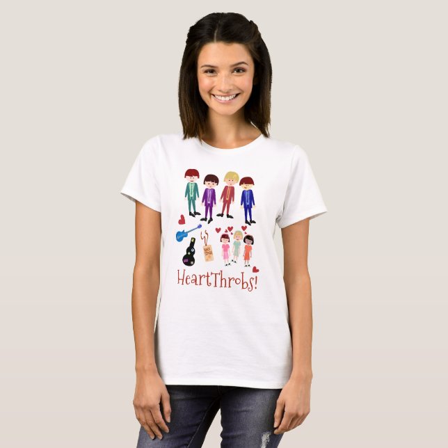 Heartthrobs Retro Band Illustration T-Shirt (Vorne ganz)
