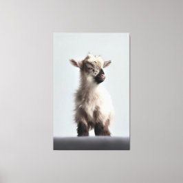 Heartwärming Baby Goat Portrait Fotografie Leinwanddruck
