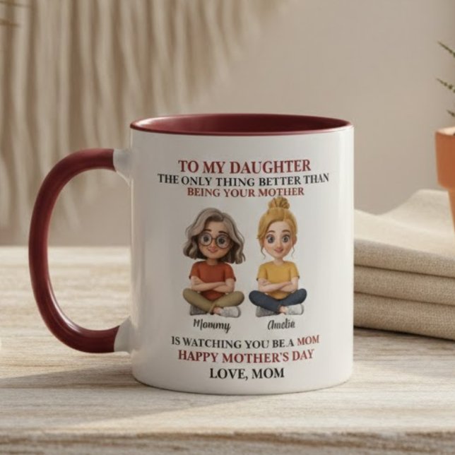 Heartwarming Mother Daughter Cartoon Red Quote  Tasse (Von Creator hochgeladen)