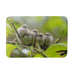 Heartwärming Niedlich Bushtits Songbirds Family Fo Badematte