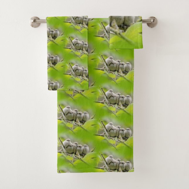 Heartwärming Niedlich Bushtits Songbirds Family Fo Badhandtuch Set (Insitu)