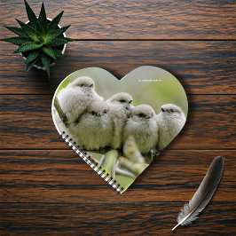 Heartwärming Niedlich Bushtits Songbirds Family Fo Notizbuch