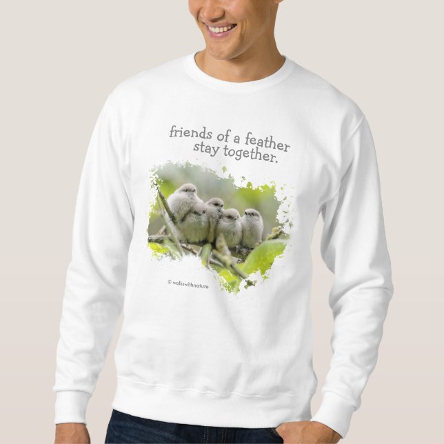 Heartwärming Niedlich Bushtits Songbirds Family Fo Sweatshirt (Vorderseite)