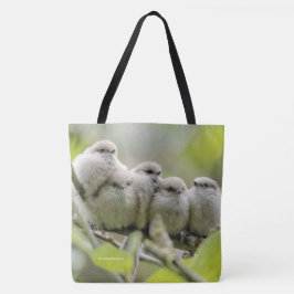 Heartwärming Niedlich Bushtits Songbirds Family Fo Tasche