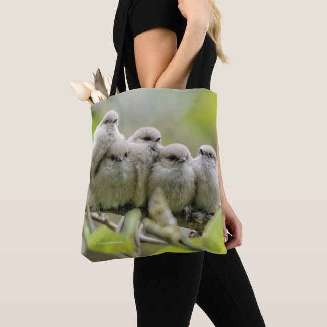 Heartwärming Niedlich Bushtits Songbirds Family Fo Tasche (Von Nahem)