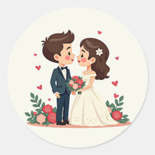 Heartwarming Wedding Couple Sticker