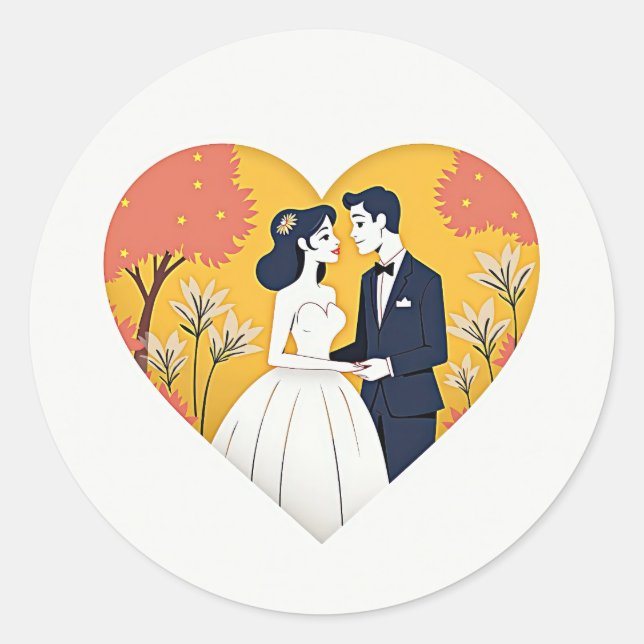 Heartwarming Wedding Scene Sticker (Vorderseite)