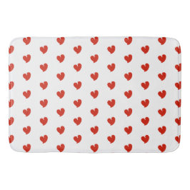 Hearty Hearts - Red and White - Badematte