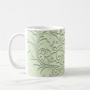 HeartyChic Lime Green Damask Herzwäsche (Bild) Kaffeetasse