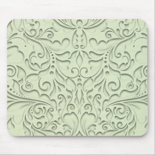 HeartyChic Lime Green Damask Herzwäsche (Bild) Mousepad