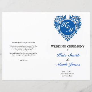 HeartyParty Blue & White Damask Herz