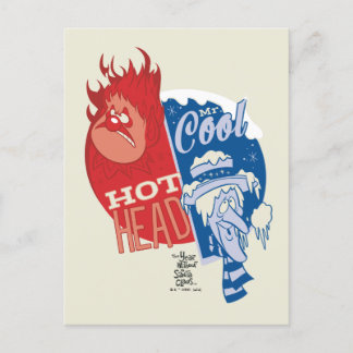 Heat Miser Hot Head & Snow Miser Mr. Cool Feiertagspostkarte