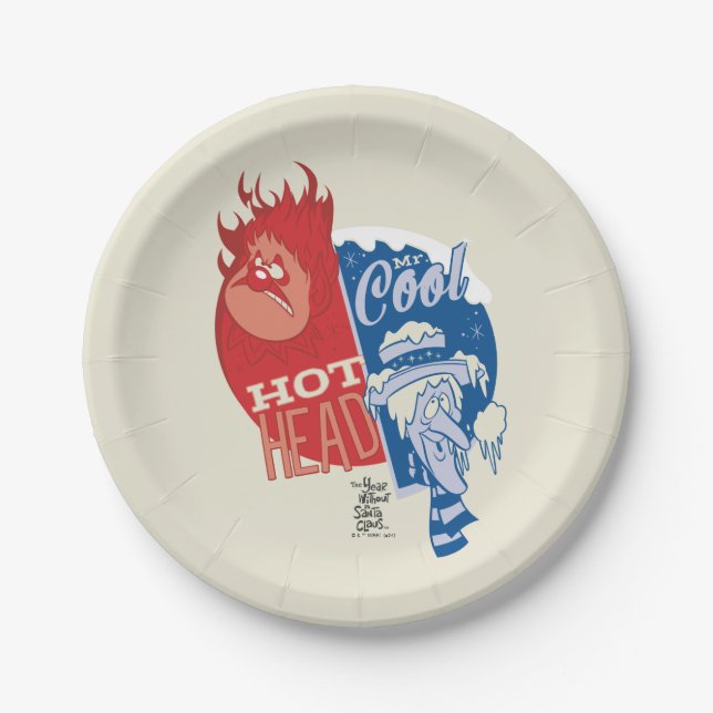 Heat Miser Hot Head & Snow Miser Mr. Cool Pappteller (Vorderseite)