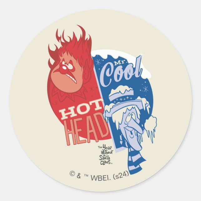 Heat Miser Hot Head & Snow Miser Mr. Cool Runder Aufkleber (Vorderseite)