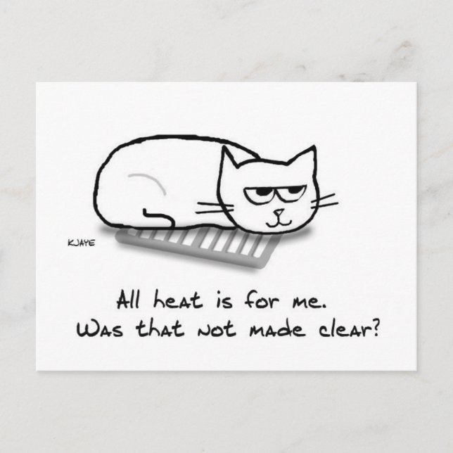Heater Vent Cat - Funny Cat Gift Postkarte (Vorderseite)