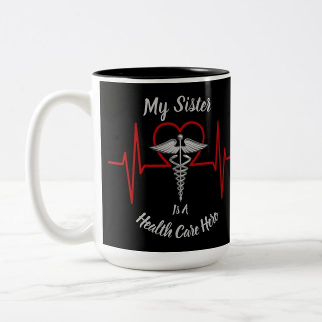Heath Care Hero Sister Zweifarbige Tasse (Links)