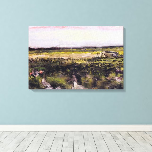 Heath with Wheelbarrow by Vincent van Gogh Leinwanddruck (Insitu (Holzboden))