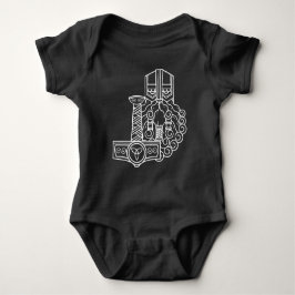 Heathen Norse Pagan Asatru Viking Thor Black Baby Strampler