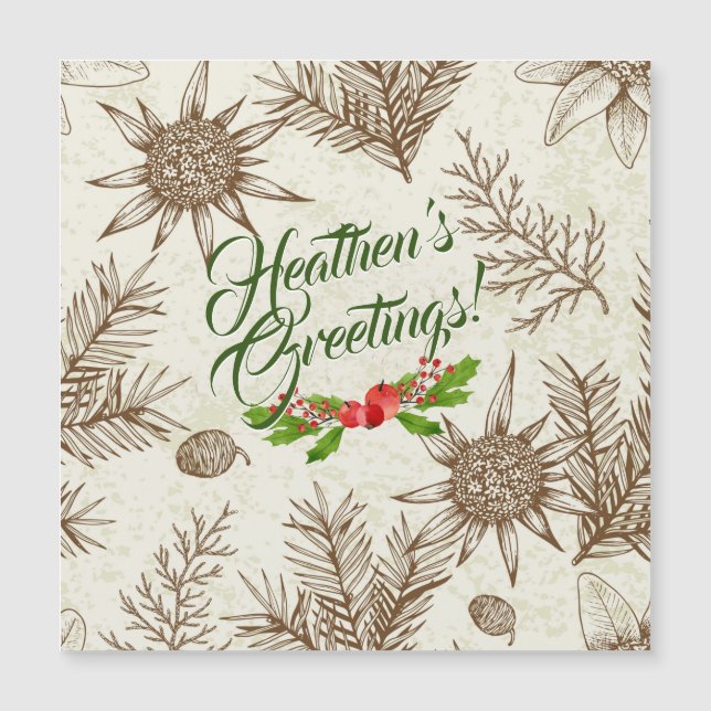 Heathen's Greetings Atheist Magnet Card (Vorderseite)