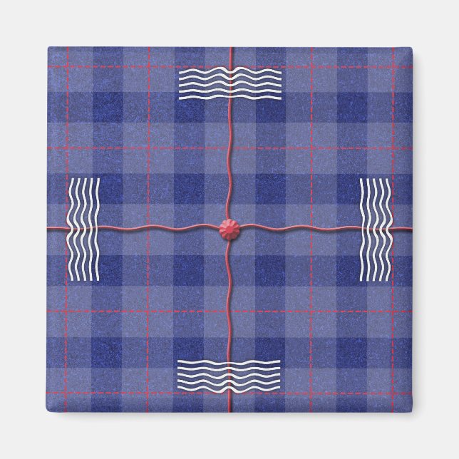 Heather Blue Kariert Magnet (Vorne)