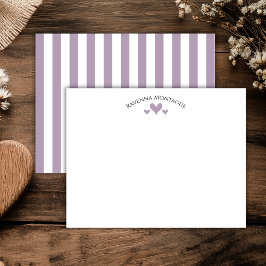 Heather Elegant Classic Hearts Streifen Notizkarte Mitteilungskarte