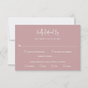 Heather Elegant Dusty Rose RSVP Karte