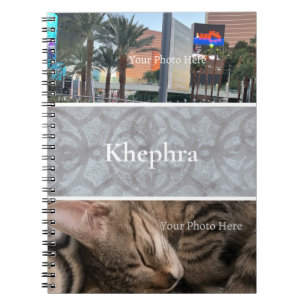 Heather Gray Batik Foto Collage, Border, Name Notizblock