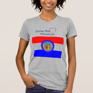 Heather Gray 'Show me' Liebe Missouri Patriotic T-Shirt