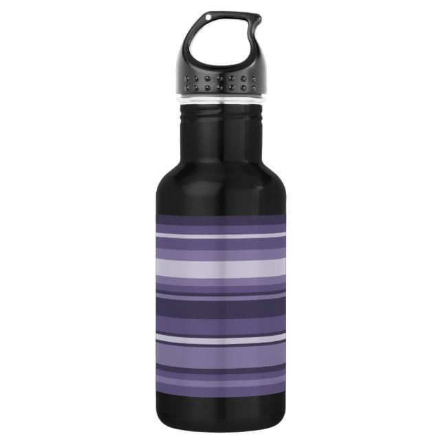 Heather lila Streifen Edelstahlflasche (Vorderseite)