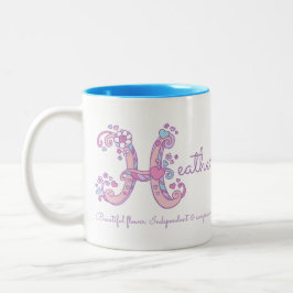 Heather name meaning monogram H personalized mug Zweifarbige Tasse