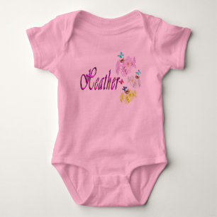 Heather, Name mit Kätzchen, Baby-Bodysuit Baby Strampler