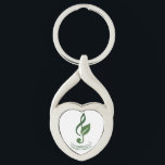 Heather Niemi Savage Logo Metal Keychain Schlüsselanhänger<br><div class="desc">Support a composer through buying merch!
This metal keychain has my logo,  a sage treble clef with a leaf representing my work as a musician and herbalist.</div>